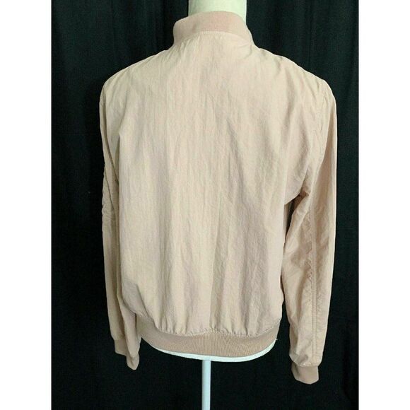 Zara Womens Light Solid Pink Long Sleeve Wind Breaker Jacket Medium - Picture 4 of 6